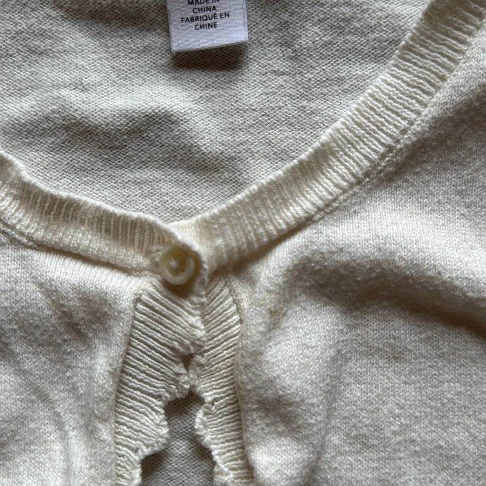 Size 7 Harper Canyon cream off white bolero cardigan cotton sweater - Picture 3 of 6